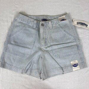Basic Editions Womens Size 6 Blue White Striped Hip Hugger Shorts NWT Vintage